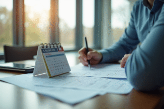 Personne au bureau remplissant papier avec permis de conduire français