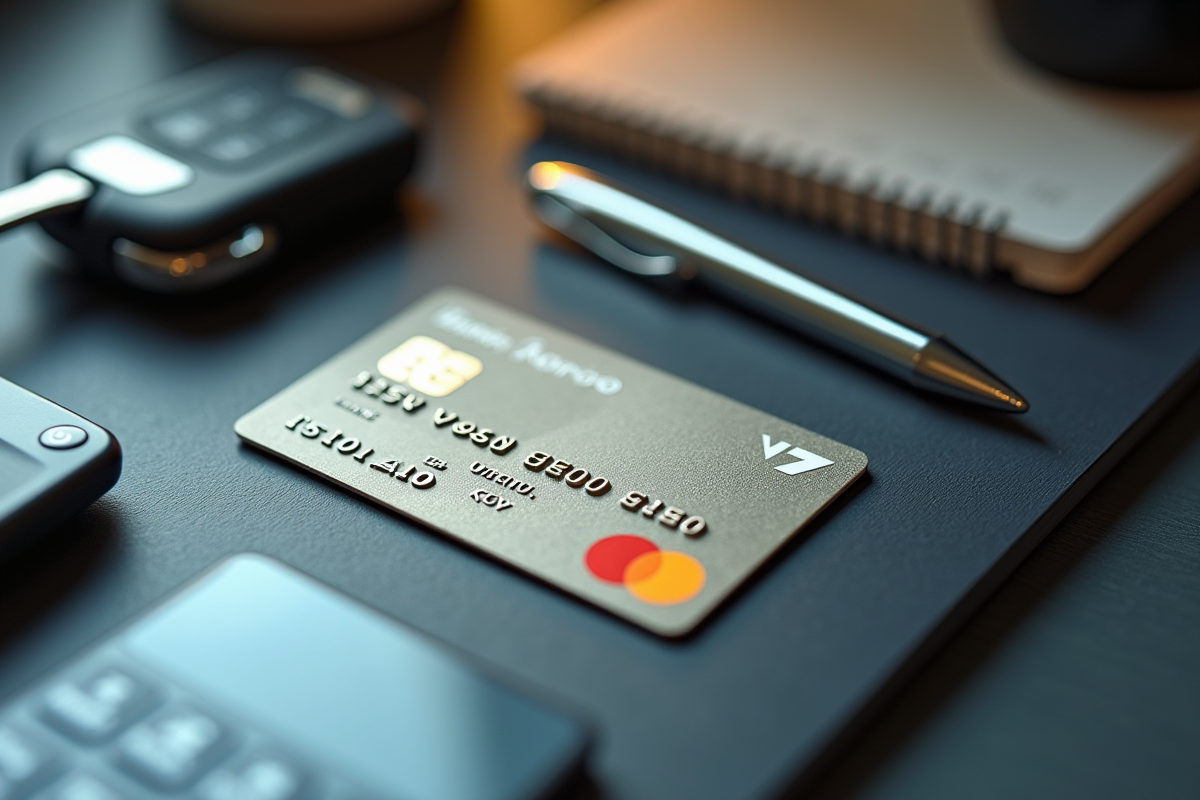 Carte grise V7 sur bureau avec clés et stylo