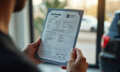 Certificat d'immatriculation français en main