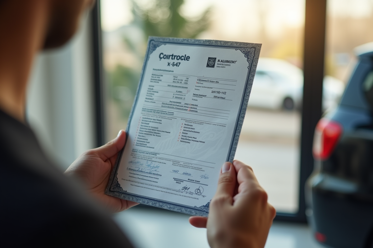 Certificat d'immatriculation français en main