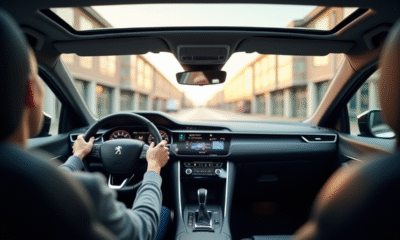 Conducteur dans une Peugeot 308 SW moderne intérieur lumineux