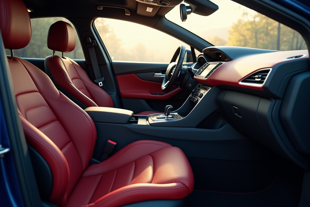 Intérieur de la Peugeot 308 GT avec sièges et tableau de bord