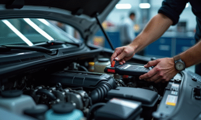 Moteur de voiture propre examiné par un mécanicien dans un garage moderne