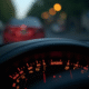 Tableau de bord de voiture avec voyant moteur allumé
